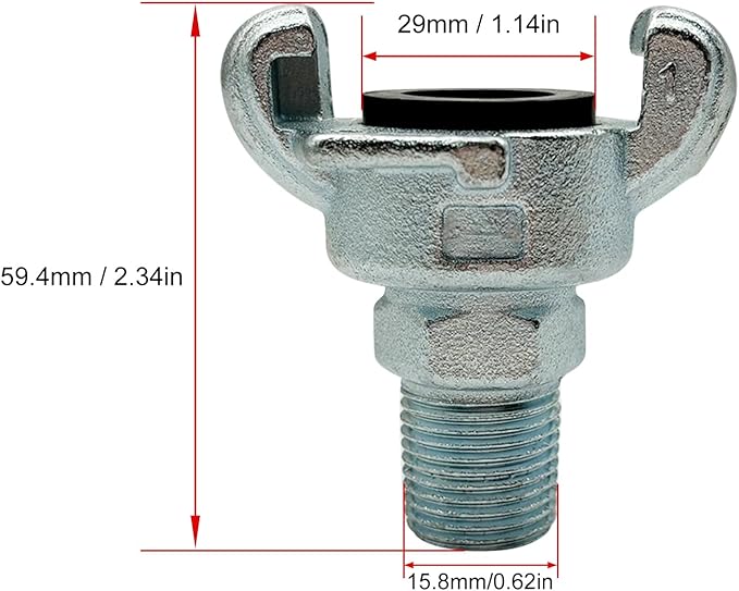 NPT Iron Air Hose Fitting，Universal Coupling，Chicago Fitting (3/8", NPT Male)