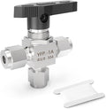 TAISHER 1PCS 304 Stainless Steel 3 Way Compression Tube Valve, 3/8" Tube OD x 3/8" Tube OD x 3/8" Tube OD Adapter