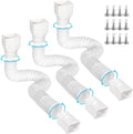 3 Pack Flexible Gutter Downspout Extensions Extendable from 21" to 67", Downspout Extender Comes with Adapters, Thickened Down spout Drain Extension for Rainwater Drainage(White)