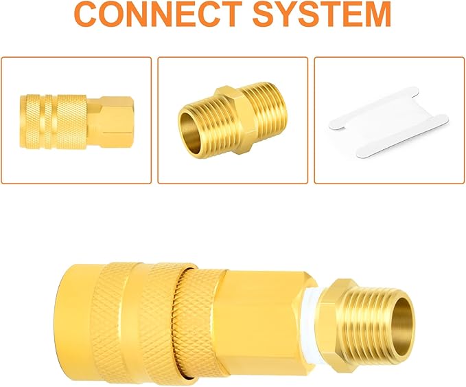 GASHER 20PCS Brass Hex Nipple, 3/8-Inch Male Pipe x 3/8-Inch Male Pipe Fitting