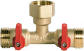3/4" hose splitter 2 way water splitter male connectors allows you to run 2 hoses, hose quick connectors, hose spigot