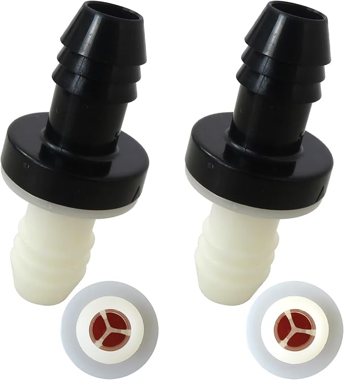 YYU 2pcs One Way Inline Check Valve, 3/8 Inch 10mm Plug-in Check Valve One-way for Liquids Gas Fuel Water Gas Air