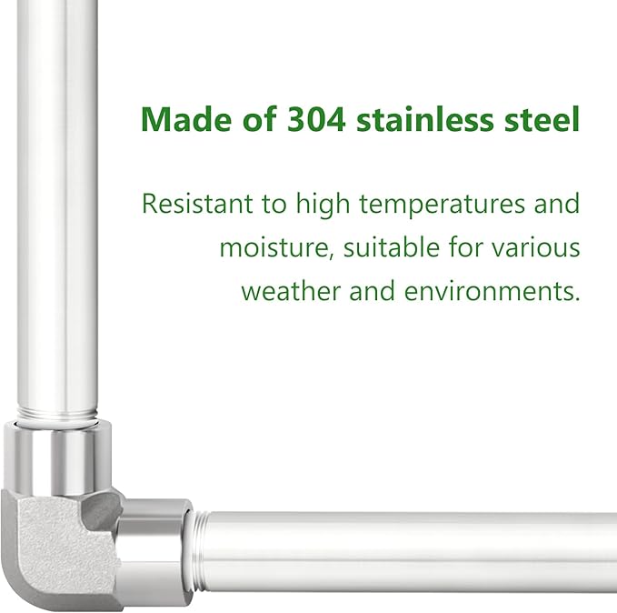 TAISHER 2PCS Stainless Steel Pipe Fittings, 1/2" BSP Male x 1/2" BSP Male Threaded, 8" Length Nipple Cast Pipe