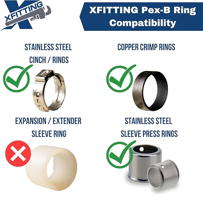 10 Pieces XFITTING 1" X 1" X 1" Pex Tee, Pex B Crimp Version