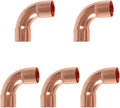 5-Pack HeSun Copper Fittings, 1-1/2-Inch Long Radius 90-Degree Copper Elbow, C x C with Sweat Solder Connection