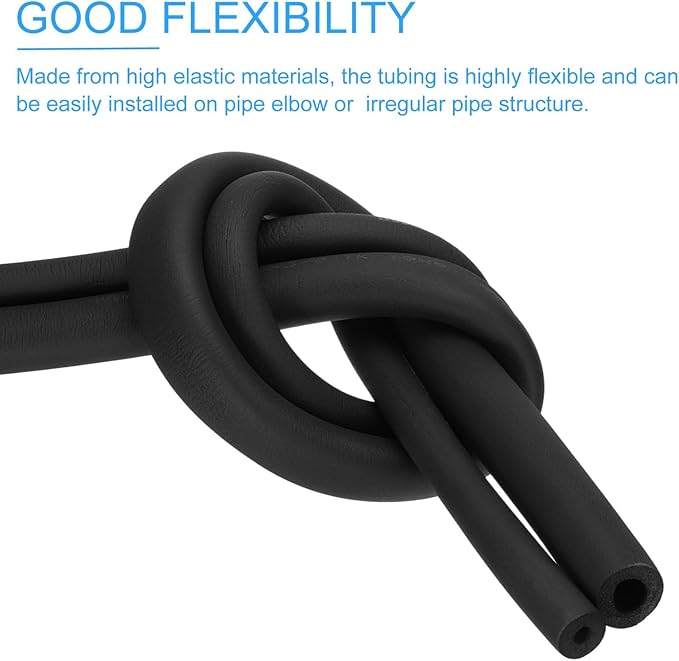 PATIKIL 3/8"(10mm) ID x 6Ft Pipe Insulation Foam Tube, 3Pcs Pipe Cover Wrap Roll Bar Padding Tubing for Handle Grip HVAC Outdoor Air Conditioner Units