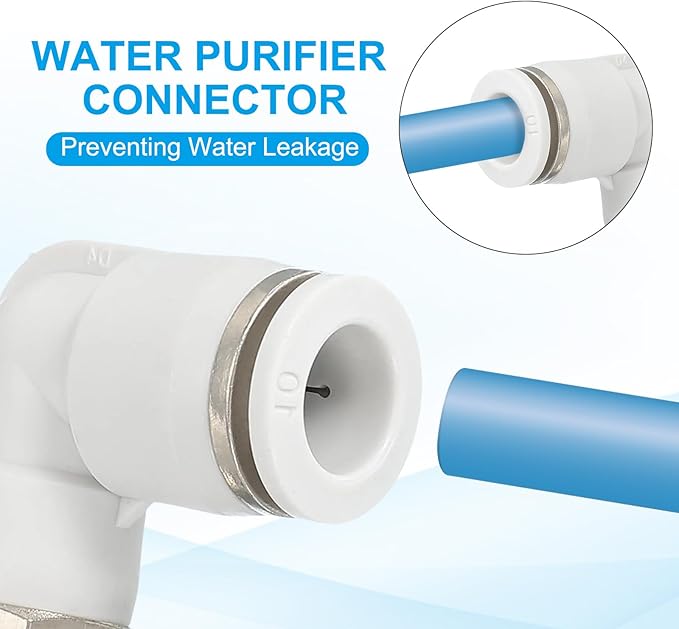 PATIKIL Push to Connect Fitting, 2 Pack Pneumatic Air Elbow Quick Connector 1/8"PT Male Thread x 10mm Tube 90 Degree Connect Tubing Elbow Air Tube Fitting Pneumatic Quick Adapter, White