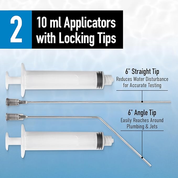 Pool Leak Detection Dye Kit - with 2 Precision Applicators - Made in USA - Superior Long Lasting UV Pool Dye Easily Locates Leaks - for All Pool, Spa, & Hot Tub Types - 8 OZ (Vibrant Blue)