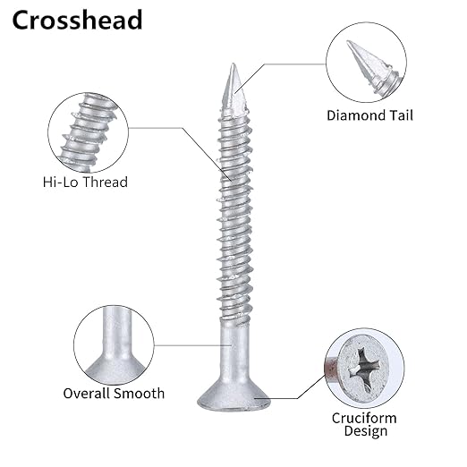 1/4 x 1-1/4" 410 Stainless Steel Flat Head Tapcon Concrete Screw Anchor, for Anchoring to Masonry, Block or Brick (50Pcs/Box)