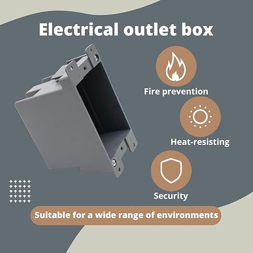 1 Gang Electrical Box 12 Pack,PVC Old Work Electrical Switch and Outlet Box,Outlet Box Old Work，Plastic Junction Box for Switches，14 cu.Inch,Fire Rated for 2 Hours,for Home Improvement,ETL