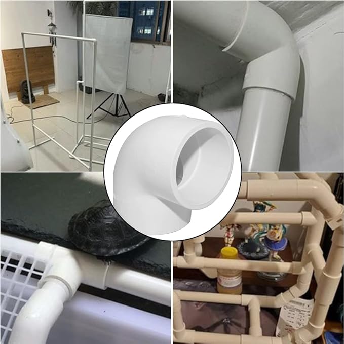 10PCS 1" 90 Degree Elbow PVC Pipe Fitting Adapter Coupling Connector Schedule 40 Slip (Socket x Socket) White Color