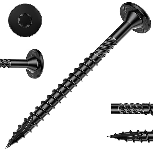 #14 Heavy-Duty Wood Screws, Star Drive Deck Screws, Rust Resistant Timber Screws for Timber/Log/Landscaping Wood (2-7/8 Inch,250Pcs,Black)