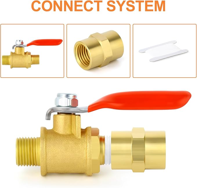 GASHER 2PCS Brass Pipe Fitting, Brass Coupling, 1-Inch Female Pipe x 1-Inch Female Pipe