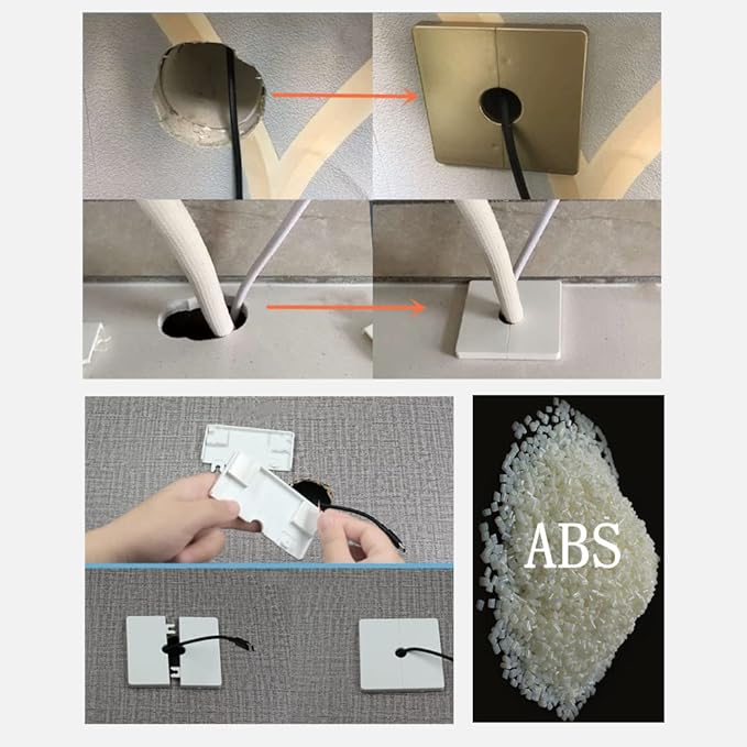 12 Pcs Wall Split Flange, ABS Round Self-Adhesive Escutcheon Plate Buckles Design for 1"/26mm Diameter Pipe