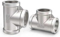 ChillWaves 304 Stainless Steel Pipe Fitting, Tee 1-1/4" x 1-1/4" x 1-1/4" NPT Female Thread Adapter(2-PACK)