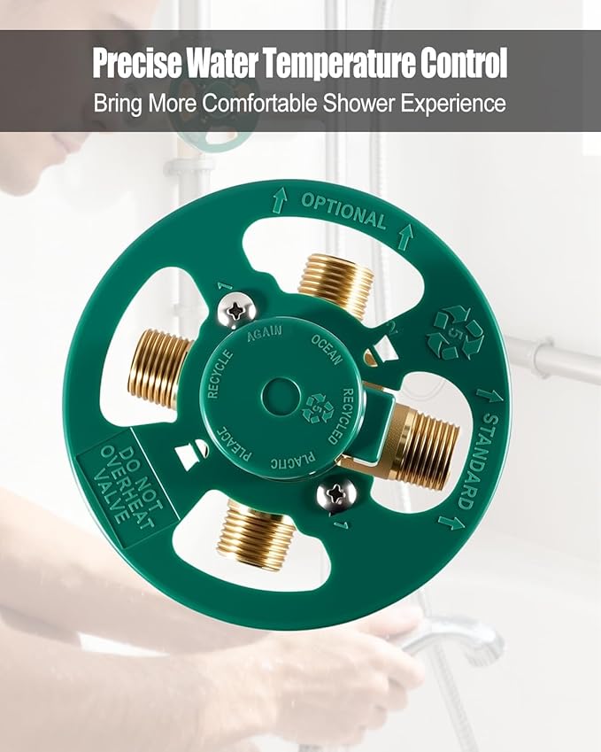2510 Shower Valve Compatible with Moen Posi-temp, 4 Port 1/2 Inch IPS Connection, Pressure Balancing Rough-In Valve for Bathtub and Shower, with 1222 Shower Cartridge, Brass