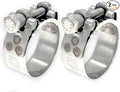 TT Heavy Duty Hose Clamps, 304 Stainless Steel T-Bolt Clamp, Adjustable Range 48-51 mm, Solid T-nuts and Wide Band for 2 inch Exhaust Clamp (1.89-2 inch, 2 pack)