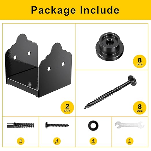 6x6 Post Base, 2Pcs Stainless Steel Adjustable Post Anchor Bracket (Internal 5.5 x 5.5), Adjustable Post Base for Pavilion Deck Porch Handrail Railing Support Decorative Anchor Plate