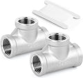 TAISHER 2PCS Stainless Steel Tee Pipe Fittings, 3/8" x 3/8" x 3/8" NPT Female Pipe Fittings