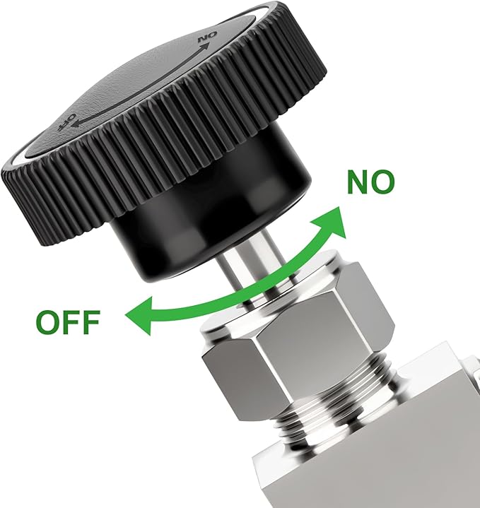 TAISHER 1PCS 304 Stainless Steel 90 Degree Needle Valve 1/2" NPT Male For Flow Control Water Gas Oil