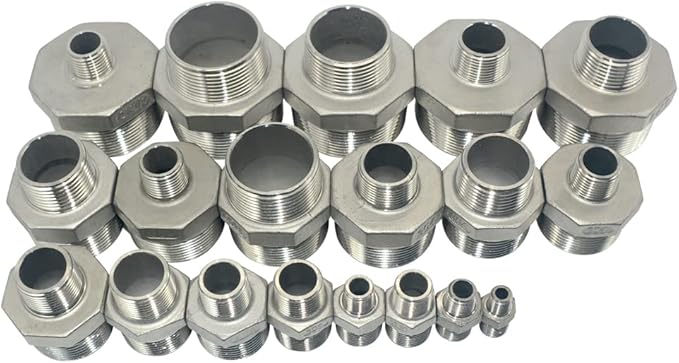 1" x 3/4" Male Threaded Reducing Nipple Fitting/Adapter,Stainless Steel SS304 NPT Pipe Hex Reducer