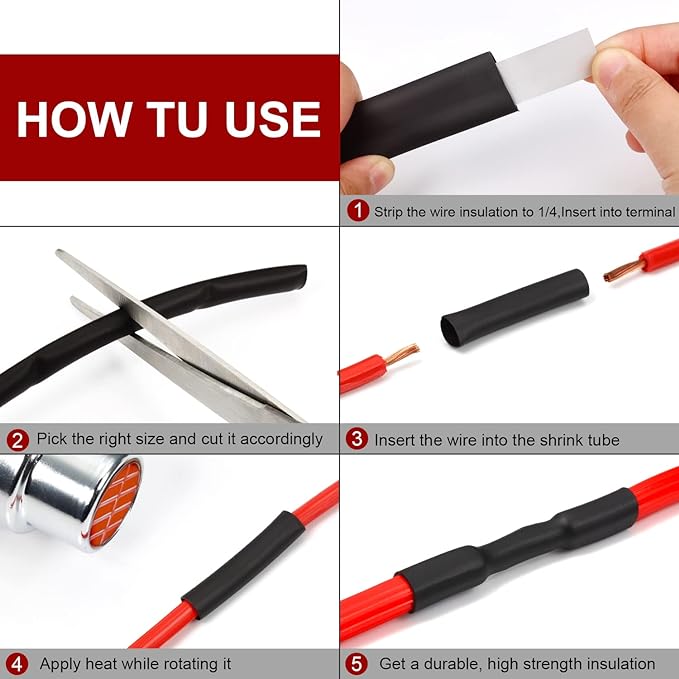 Chanzon 2:1 Ratio 2-3/8" (60mm) Heat Shrink Tubing 3.3Ft Roll (1M Total Length) Black Polyolefin Sleeving Wrap Shrinking 2 to 1 1pcs