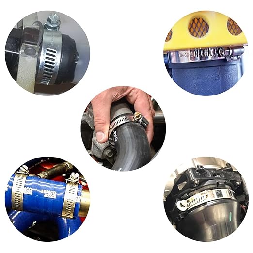 LOKMAN 20 Pack Stainless Steel Hose Clamp Adjustable 1-5/8'' - 2-1/2'' (40-63mm) Worm Gear Hose Clamp, Metal Fuel Line Pipe Clamp for Plumbing, Automotive And Mechanical Application