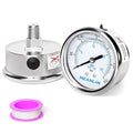 MEANLIN MEASURE 0~300Psi Liquid Filled Pressure Gauge Stainless Steel with 316 Stainless Steel Joint 1/4" NPT 2.5" FACE DIAL for Air Compressor Air Regulator Water Filter Center Back Mount