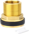 GASHER 1PCS Brass 1-1/2" Female 2" Male Bulkhead Tank Connector Adapter Fitting with Rubber Ring