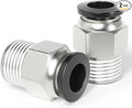 TAILONZ PNEUMATIC Male Straight 5/16 Inch Tube OD x 3/8 Inch NPT Thread Push to Connect Fittings PC-5/16-N3 (Pack of 2)