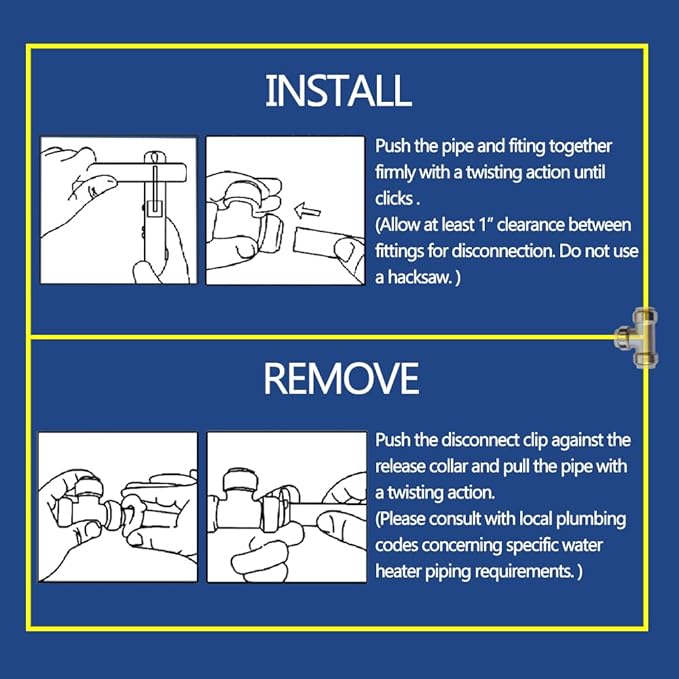HQMPC 1" Push Fit PEX End Cap, Push-to-Connect,No Lead Brass Plumbing Fittings for Copper, CPVC 2Pcs Disconnect Clip Included …