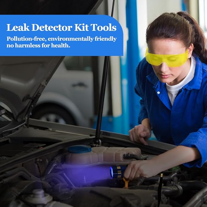Leak Detector Kit, Air Conditioner Leak Detector Tool, AC Leak Detector Kit,Auto Air Conditioner Leak Detection Kit UV Oil Dye Leak Detection Kit