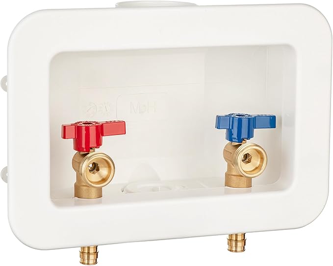 [1 Piece] Lingmfg Washing Machine Outlet Box PEX-A Expansion with 2 inch Central Drain, 1/2 inch PEX-A Expansion, Connect 3/4 inch Washing Machine Hoses LING -WMOB-WO-WHA-3