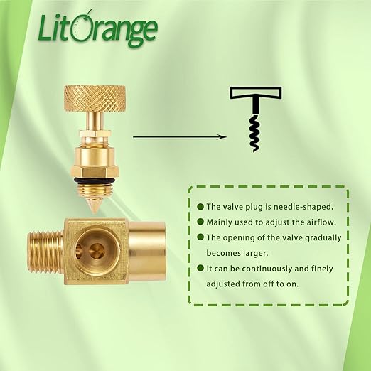 1 Pack Heavy Duty Brass Replacement Control Needle Valve 1/4" Male NPT X 1/4" Female NPT Connection（Pack of 1)