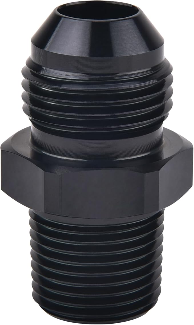 EVIL ENERGY 10AN Male Flare to 1/2" NPT Pipe Fitting Adapter Aluminum Straight Black