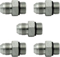 1-1/4" JIC Male x #16 SAE/ORB Male Straight Converter Hydraulic Pipe Adapter Fitting (5-PACK) | 6400-20-16