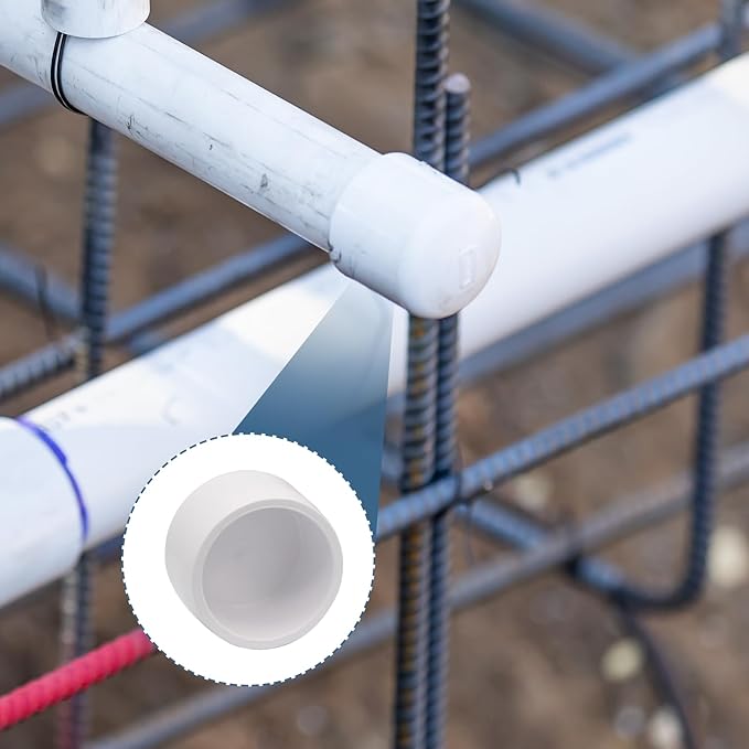 12 Pack 1 Inch PVC Cap, SCH40 PVC Pipe End Cap Fitting Furniture Grade PVC Pipe End Cap Plug Adapter, White PVC Pipe Plug Socket Fittings for Build PVC Furniture DIY Garden Shelf