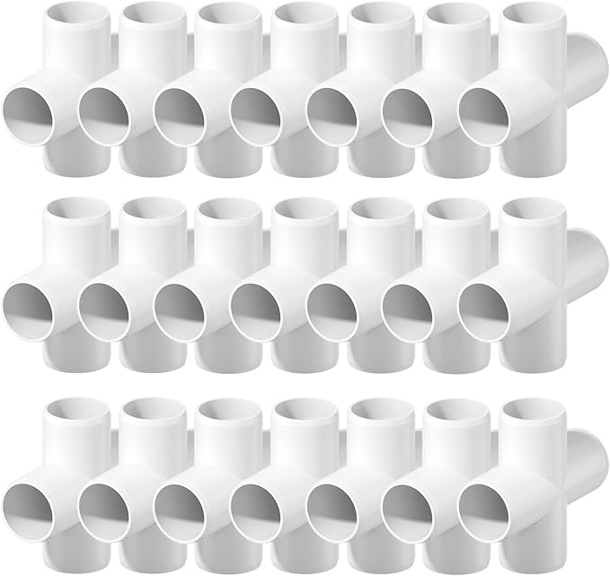 20PCS 4 Way Cross PVC Fittings 1/2Inch, SCH40 Furniture Grade Elbow Fitting Heavy Duty PVC Pipe Connector for Water Supplies, DIY Garden Shelf & Greenhouse