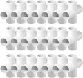 20PCS 4 Way Cross PVC Fittings 1/2Inch, SCH40 Furniture Grade Elbow Fitting Heavy Duty PVC Pipe Connector for Water Supplies, DIY Garden Shelf & Greenhouse