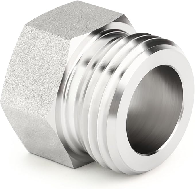 TAISHER 2PCS 304 Stainless Steel Garden Hose Adapter, Hex Bushing 3/4" GHT Male x 3/8" NPT Female Garden Hose Connector