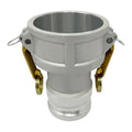 Gloxco Aluminum Type DA Cam and Groove Hose Fitting, Reducer, 3" Female Coupler x 2-1/2" Male Adapter (CAM-3025-DA-AL)