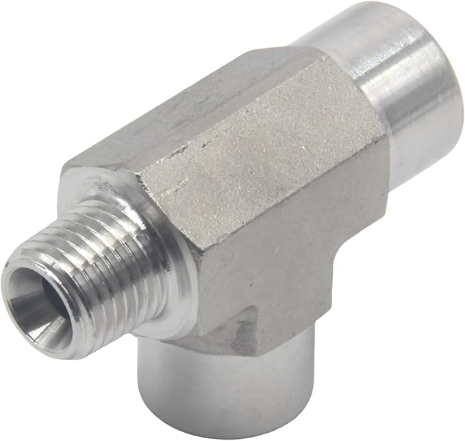 HFS(R) 304 Stainless Steel FORGED Pipe Fitting NPT Tee, 1/4" NPT Male x 1/4" NPT Female x 1/4" NPT Female, 3 Ways Branch Tee Connector Pipe Fitting