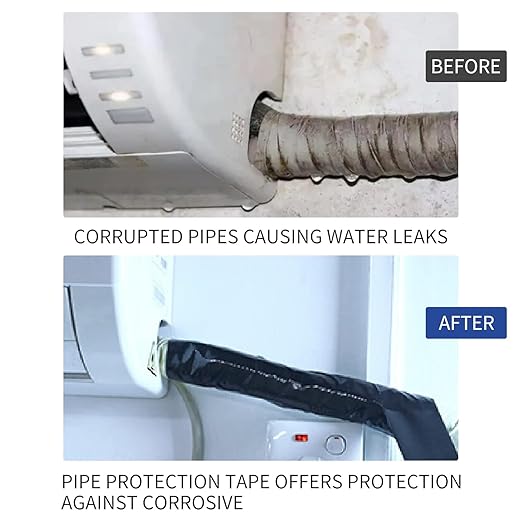 TAPEBEAR Corrosion Protection Pipe Tape, Wrap Pipe Tape for Drain Pipe, Metal Electrical Outdoor Underground Pipe, Waterproof PVC Black Tape, Duct Anti-Corrosion and Protection, 2" X 33Yard, 5 Rolls