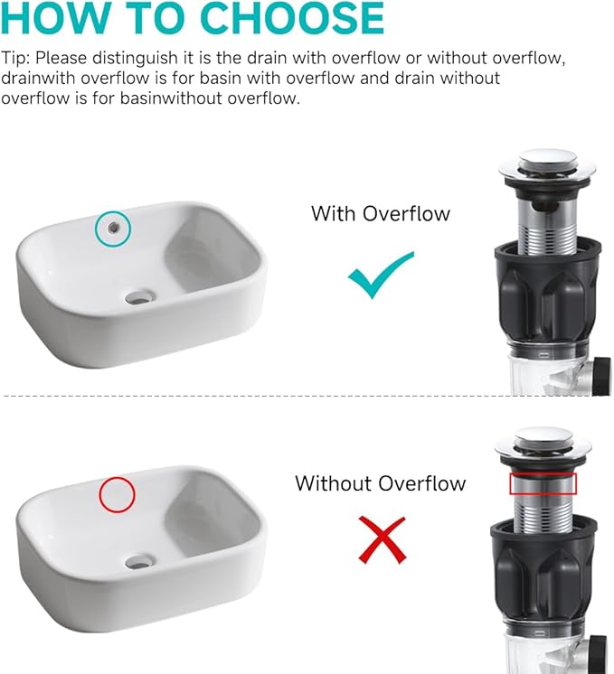 Flexible Sink Drain Pipe Kits,Adjustable Bathroom Sink P Trap with Overflow Fits 1-1/4",1-1/2"and 2" Drain Hole,Chrome