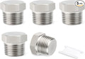 5PCS Stainless Steel Outer Hex Thread Socket Pipe Plug Fitting, 1/2" NPT Male, for Blocking or Sealing Holes in Pipes or Devices