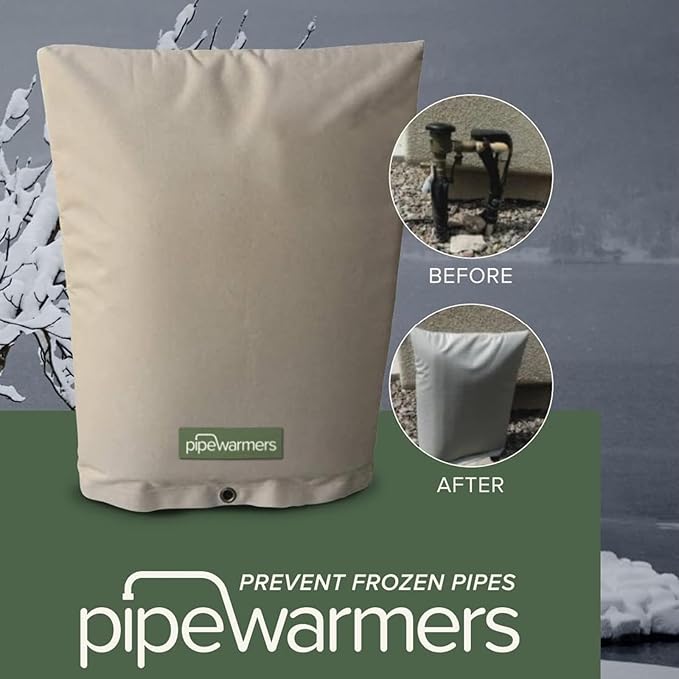 The Original Winter Pipe Insulation Cover (0˚F) - Extra-Thick EVA+NBR (UV-Coated) Insulated Backflow Preventer Freeze Protection, Pump Cover, Sprinkler/Well/Valve Head Cover - (19" W X 32" H)