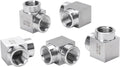 90 Degree Street Elbow - 1/2" NPT Female to 1/2" NPT Female Stainless Steel 304 Heavy Duty Forged Square Barstock Street Elbow Adapter Pipe Fitting (pack of 5)