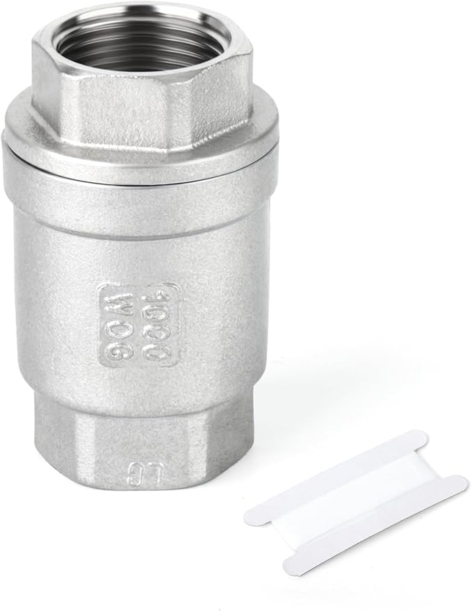 TAISHER 1PCS 304 Stainless Steel 1/2" NPT Female Vertical Check Valve，Backflow Prevention, One Way Spring Check Valves CF8 WOG 1000