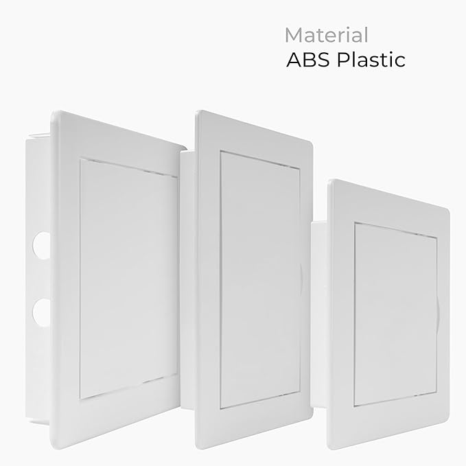 12 x 12 Inch White Access Panel – ABS Plastic Rectangular Wall & Ceiling Access Door for Plumbing Electrical HVAC – Easy Install Indoor Panel for Drywall, Home Improvement and Maintenance