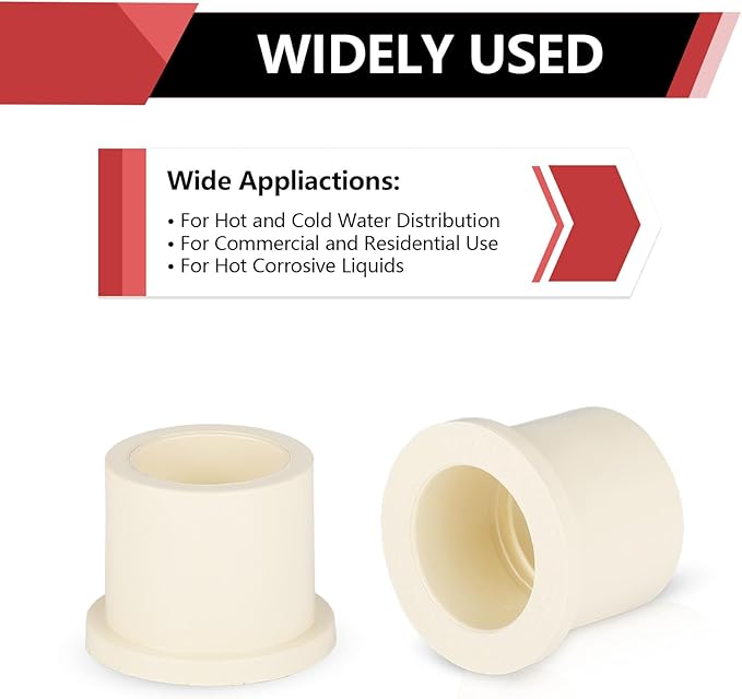 (20 Pack) EFIELD CPVC Reducing Bushing Fittings, 1" CTS Spigot x 3/4" CTS Slip (Socket),(CPVC044-10-20PCS)